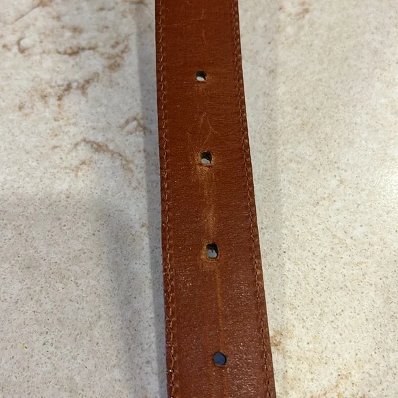 Vintage Ralph Lauren Women Genuine Lizard Brown Belt Sz 36 Made in Italy - Picture 5 of 10